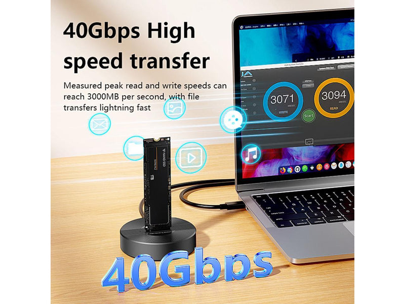 USB4.0 (USB-C) 40G Portable NVMe M-Key (B+M) / NVMe / PCIe SSD (22110, 2280,