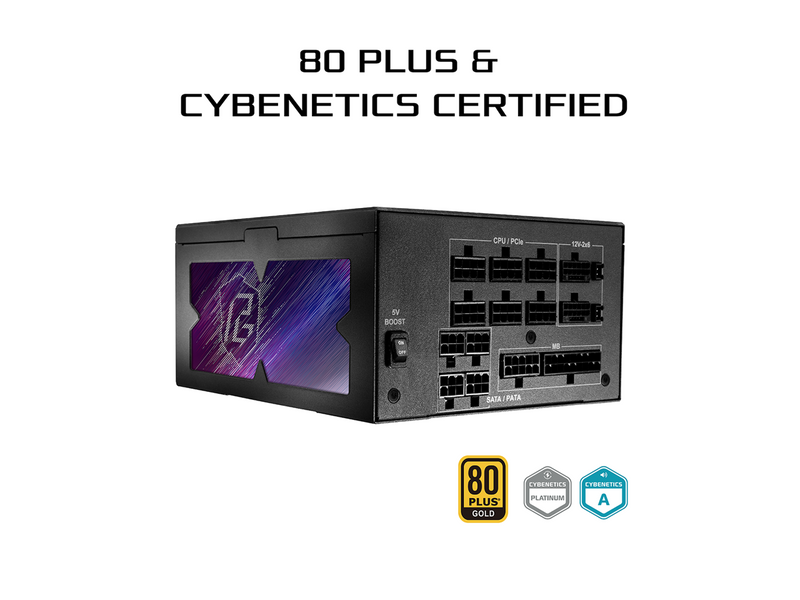 ASRock Phantom Gaming PG-1300G 1300W 80 PLUS GOLD & Cybenetics PLATINUM Full