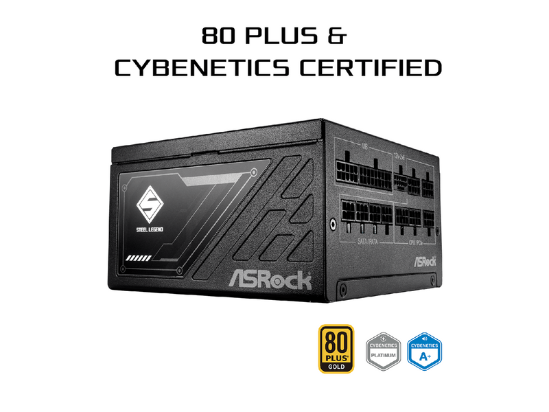 ASRock Steel Legend SL-850G 850W 80 PLUS GOLD & Cybenetics PLATINUM Full Modular