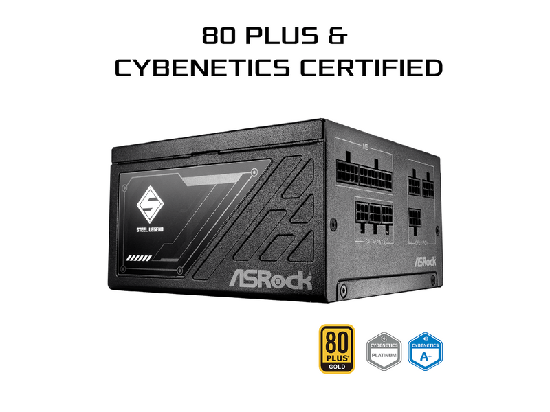ASRock Steel Legend SL-650G 650W 80 PLUS GOLD & Cybenetics PLATINUM Full Modular