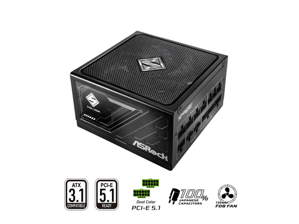 ASRock Steel Legend SL-1200G 80 PLUS GOLD & Cybenetics PLATINUM Full Modular