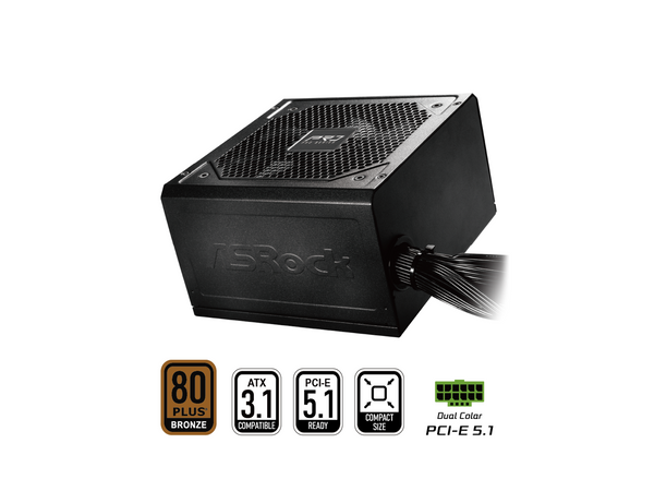 ASRock PRO Series PRO-850B 850 W ATX 3.1 Compatible 80 PLUS BRONZE Certified