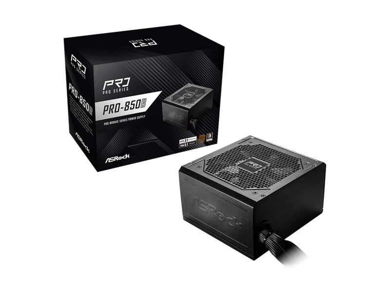 ASRock PRO Series PRO-850B 850 W ATX 3.1 Compatible 80 PLUS BRONZE Certified