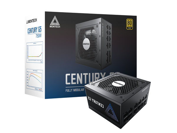 Montech CENTURY G5, 750 Watt, ATX 3.0 & PCIe Gen 5 Compliant, 80 PLUS Gold, Low