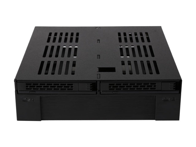 ICY DOCK MB322SP-B ExpressCage 2 x 2.5" SATA/SAS HDD/SSD to 5.25" Mobile Rack w/