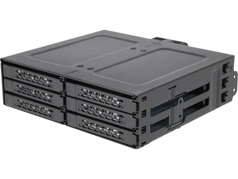 Icy Dock MB608SP-B | Rugged Full Metal 6 Bay 2.5" SATA HDD & SSD Removable Drive