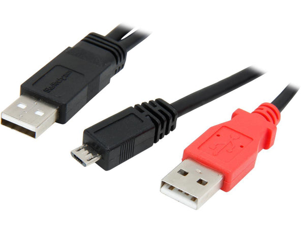 StarTech 1 ft USB Y Cable for External Hard Drive