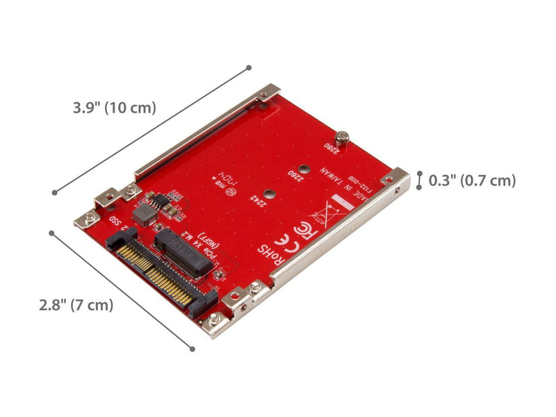 StarTech U2M2E125 M.2 to U.2 Adapter - for 1 x M.2 NVMe SSD - U.2 (SFF-8639)