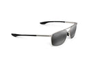 MJ857-17 MAUI JIM MENS PUU KUKUI RECTANGULAR 58MM - SILVER/GRAY POLARIZED - Like New