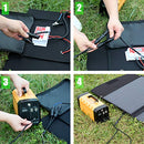 100W Foldable Solar Panel Charger Solar Generator Kit B08834KXJ6 - Black - Like New