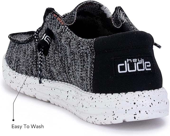 110354912 Hey Dude Men's Wally Sox Black White Size 9 - Like New