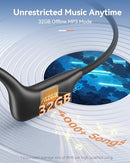 DEMICEA OPEN EAR SPORT HEADPHONES WIRELESS BONE CONDUCTION EARPHONES - BLACK - Like New