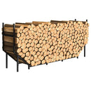 EBENEZE 5.9FT FIREWOOD RACK HOLDER OUTDOOR INDOOR HEAVY DUTY METAL - BLACK - Like New