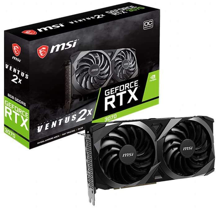 MSI Gaming GeForce 8GB Torx Fan Graphics Card RTX 3070 Ventus 2X 8G OC LHR - Like New