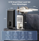 ULECOCE KEYLESS ENTRY DOOR LOCK DEADBOLT WITH HANDLE SET, Easy Installation - Like New