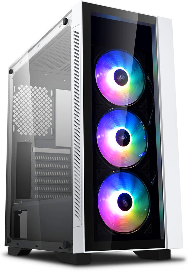 DeepCool MATREXX 55 V3 ADD-RGB WH 3F Mid-Tower ATX Case, 3 ARGB Fans - White Like New