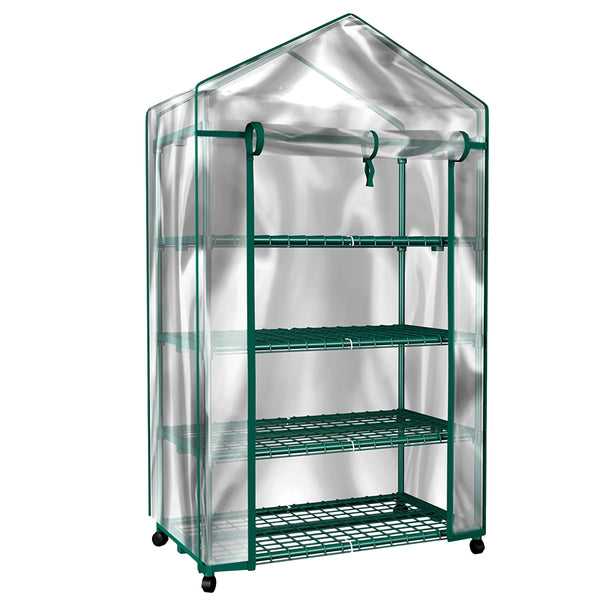HOME-COMPLETE 4 Tier Mini Greenhouse Portable Greenhouse PVC Cover HC-4201-IMP - Like New