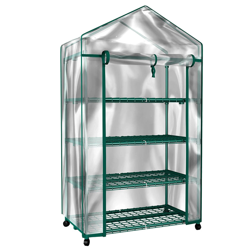HOME-COMPLETE 4 Tier Mini Greenhouse Portable Greenhouse PVC Cover HC-4201-IMP - Like New
