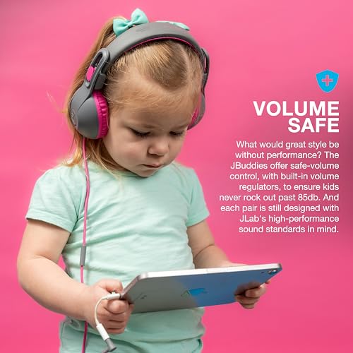 JLAB JBUDDIES STUDIO 2 WIRED KIDS HEADPHONES - BLACK/PINK - Brand New