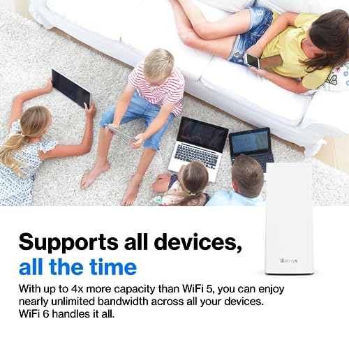 LINKSYS ATLAS WIFI 6 ROUTER HOME MESH SYSTEM DUAL-BAND 3-PACK MX20MS3 - WHITE - Like New