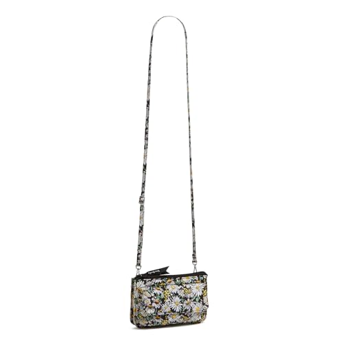 VERA BRADLEY COTTON WALLET CROSSBODY PURSE WITH RFID PROTECTION DAISIES WHITE - Brand New