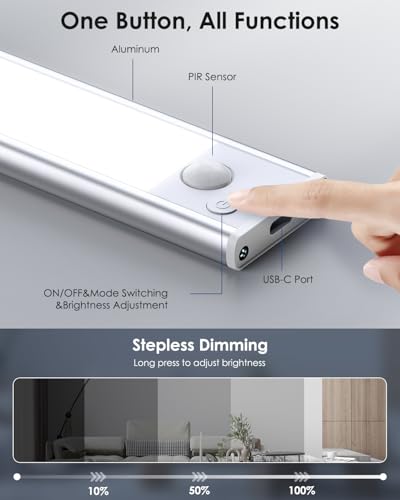 5-Pack Under Cabinet Lighting, Upgraded 2000mAh Rechargeable Wireless - Like New