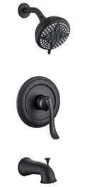 ELLO&ALLO MATTE BLACK SHOWER FAUCET TUB SPOUT SINGLE HANDLE COMBO SET - BLACK - Like New