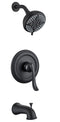 ELLO&ALLO MATTE BLACK SHOWER FAUCET TUB SPOUT SINGLE HANDLE COMBO SET - BLACK - Like New