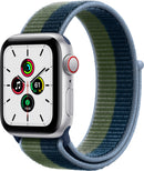 APPLE WATCH SE GPS+LTE 40mm SILVER ALUMINUM CASE - ABYSS BLUE/MOSS GREEN Like New