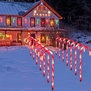 22" Candy Cane Lights 14 Packs Christmas Pathway Marker Candy 8 Modes Lights - Like New