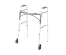 Drive Medical Deluxe Two Button Folding Walker with 5" Wheels - Brand New