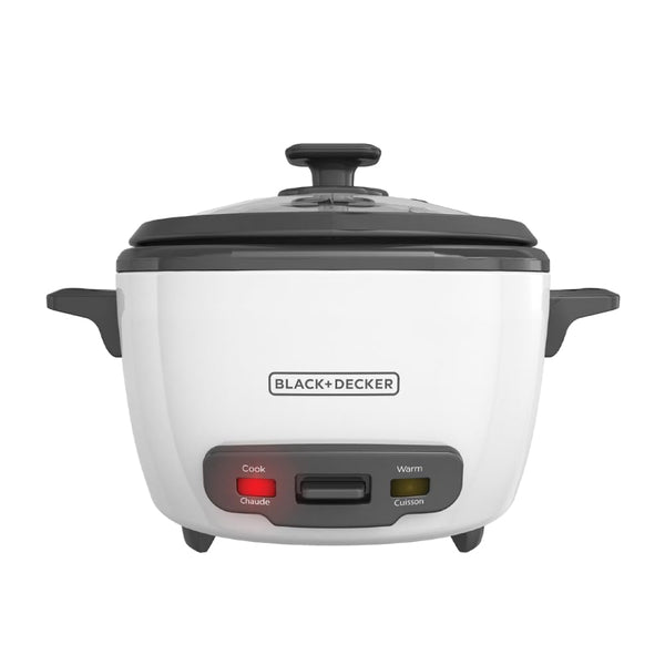 BLACK+DECKER RICE COOKER 14-CUP (COOKED) WITH STEAMING BASKET - WHITE - Like New