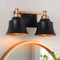 KSANA 2 LIGHT BLACK AND GOLD BATHROOM LIGHTS OVER MIRROR - BLACK AND GOLD - Like New