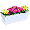 YOUNGEVER 3 PACK 15 INCH PLASTIC WINDOW BOX PLANTER, USES, OPTIONS - WHITE - Like New