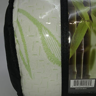 BAMBOO MEMORY FOAM PILLOWS BAMBOO COVER KING SIZE - 19X36 - GREEN/WHITE - Brand New