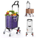 Folding Shopping Cart Swivel Wheels Portable Stair Climbing Cart B08MNKD3B2 - Like New