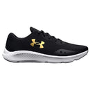 UNDER ARMOUR MEN'S CHARGED PURSUIT 3 RUNNING SHOE SIZE MEN 8.5 BLACK/GOLD - Like New