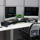 Mind Reader Dual Monitor Stand, Desktop Organizer MDF - Black - Like New