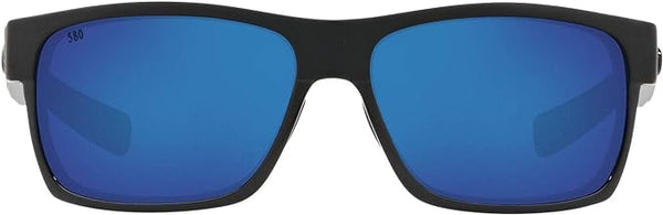 Costa Del Mar Half Moon Sunglasses - Grey Blue Mirrored Polarized, Matte Black Like New