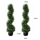 AUMMOOH 39 Inch Boxwood Artificial Cedar Spiral Topiary Trees Set of 2 - Green - Like New