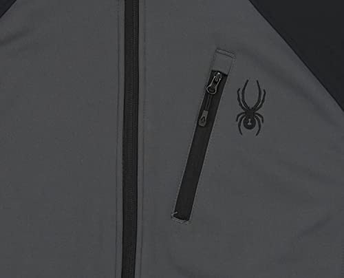 SPYDER MEN'S MENDOZA FULL ZIP SOFTSHELL POLAR/BLACK SIZE MEN L - Brand New