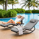 ZZW WICKER OUTDOOR ROCKING CHAIR RECLINING LOUNGE CHAISE - Scratch & Dent