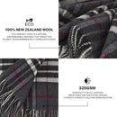 Cozy Blankets New Zealand Wool Blanket with Fringes 55"x79" (140 x 200 cm) Grey - Brand New
