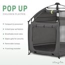 Dream On Me Pop Up Children Playpen in Charcoal - Like New