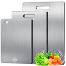 UFJEG TITANIUM CUTTING BOARD, 3 PCS DOUBLE-SIDED CHOPPING BOARD - SILVER - Like New