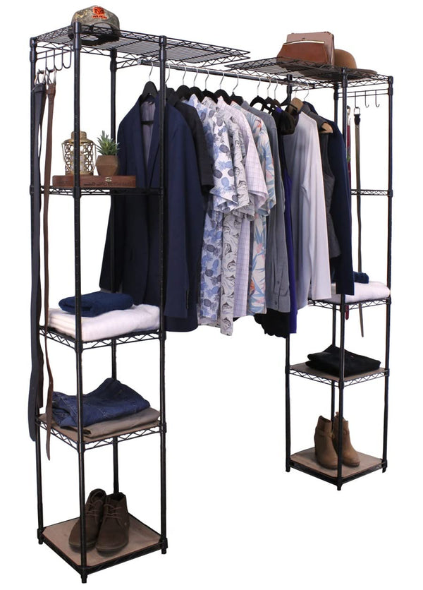 MONSTERRAX EXPANDABLE CLOTHING RACK, 14X80X72 - BLACK - Like New