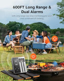 AYMDKI WIRELESS MEAT THERMOMETER APP CONTROL 600FT BLUETOOTH RANGE - SILVER/GRAY - Like New