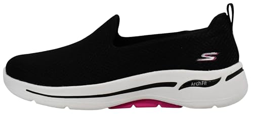 SKECHERS WOMEN'S GO WALK ARCH FIT GRATEFUL - SIZE 10.5 BLACK/HOT PINK - Brand New
