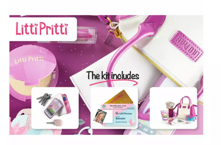 LITTI PRITTI LITTI LADY PURSE SET PLAY PURSE FOR LITTLE GIRLS - MULTI - Like New