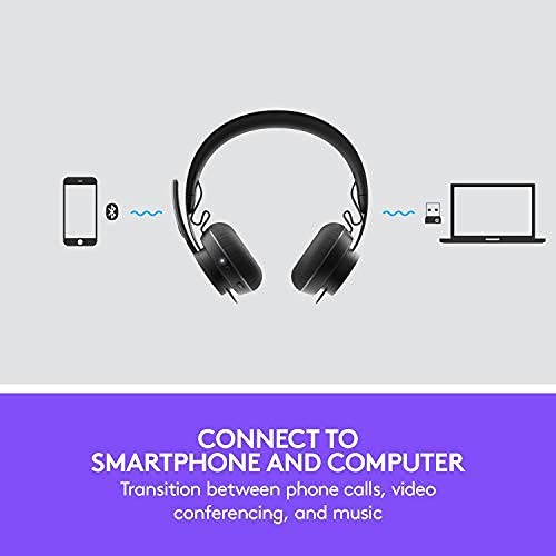 LOGITECH ZONE WIRELESS CERTIFIED FOR MICROSOFT TEAMS BLUETOOTH HEADSET-GRAPHITE - Like New